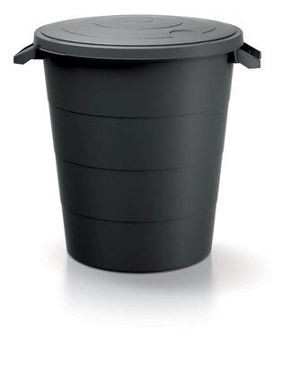 Plastová nádoba s úchyty SMOOTH  120 l - barva: recyklovaná černá