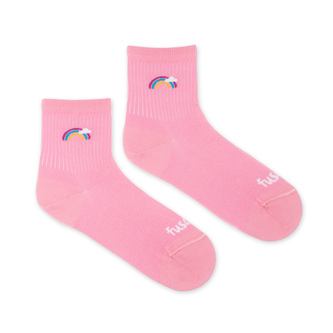 Tříčtvrteční ponožky Duha Růžové M (39-42)