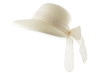 Dámský letní klobouk / slamák s mašlí - 1 ks - 3 přírodní sv.
