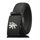 Opasek kožený Striker Český lev nastavitelný 3,5 cm - černý, 130