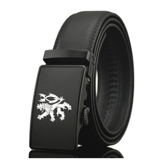 Opasek kožený Striker Český lev nastavitelný 3,5 cm - černý, 130