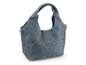 Kabelka 2v1 s vysekávaným vzorem 38x22 cm - 1 ks - 7 modrá jeans