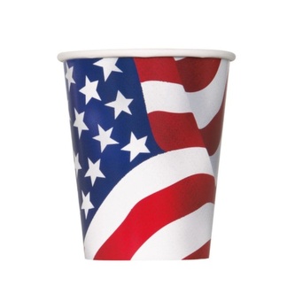 Papírové kelímky Americká vlajka 266 ml – 8 ks
