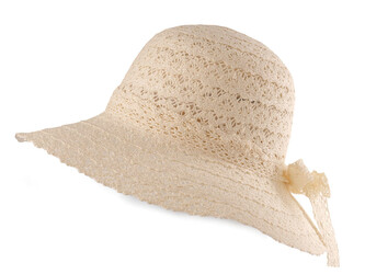 Dámský letní klobouk bavlněný krajkový - 1 ks - 2 režná světlá