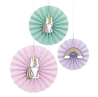Dekorační rozety Jednorožci, 3 ks