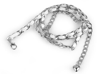 Dámský pásek kovový proplétaný šíře 0,9 cm - 1 ks - 4 bílá