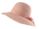 Dámský letní klobouk bavlněný krajkový - 1 ks - 4 pudrová