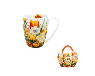 Kubek classic w koszyczku TULIPANY (sprzedaż w zestawach po 4 szt.)