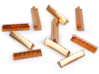 Kovová koncovka na plochou šňůru šíře 40 mm - 50 ks - 4 zlatá