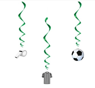 Závěsné spirály 3D Fotbal 3 ks