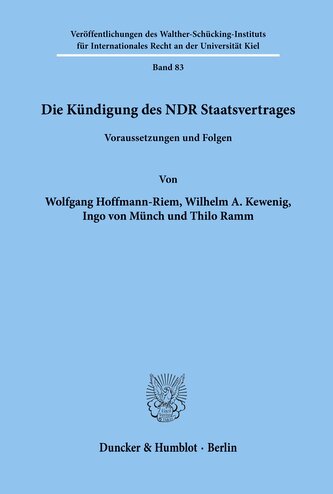 Die Kündigung des NDR Staatsvertrages.