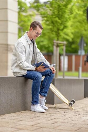 Diář "Linescape", modrá-žlutá, A5, týdenní, 2026, tvrdé desky, SIGEL L2602