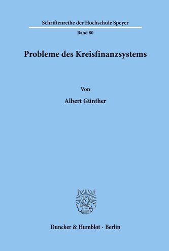 Probleme des Kreisfinanzsystems.
