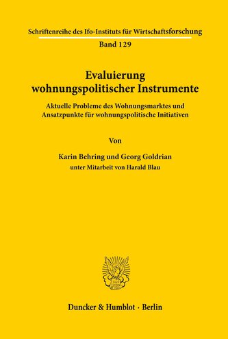 Evaluierung wohnungspolitischer Instrumente.