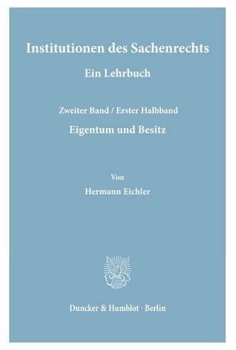 Institutionen des Sachenrechts.