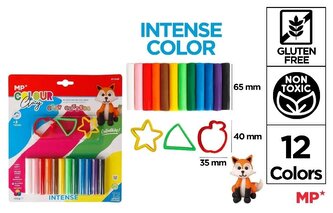 Plastelina 12 kolorów + foremki