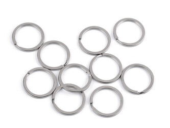 Kroužek na klíče z chirurgické oceli Ø25; 28; 32 mm plochý - 10 ks - 2 (28 mm) nikl