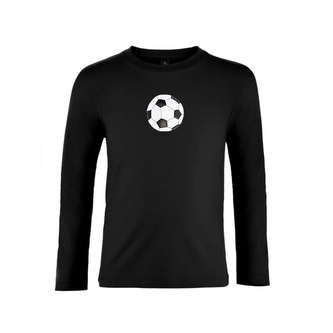 Tričko dětské Pískací Fotbalový míč s dlouhým rukávem černé Černé M