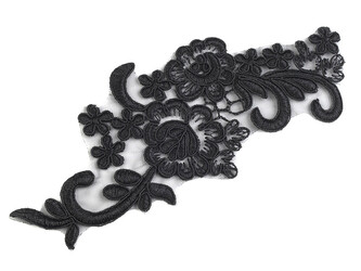 Monofilová aplikace / vsadka 8x20 cm - 2 ks - 4 černá