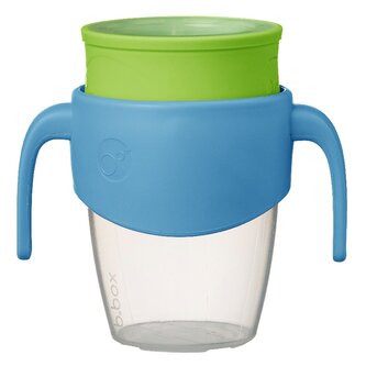 360° netekoucí učící hrneček 250 ml - modrý/zelený 360° netekoucí učící hrneček 250 ml - modrý/zelený