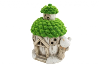 Dekorativní domeček LED se zelenou střechou, 23 x 17 cm