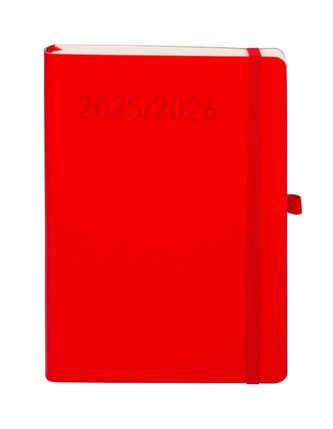 Kalendarz 2025/2026 A5 18 miesięczny TNS czerwony