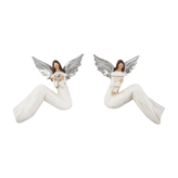 Anděl Aron silver sedící, 10x12,5x6 cm