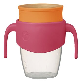 360° netekoucí učící hrneček 250 ml - růžový/oranžový 360° netekoucí učící hrneček 250 ml - růžový/oranžový
