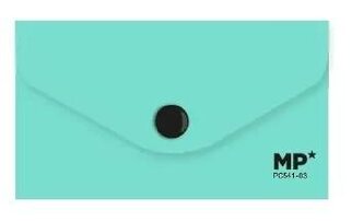 Teczka kopertowa 62x105mm na zatrzask turkusowa