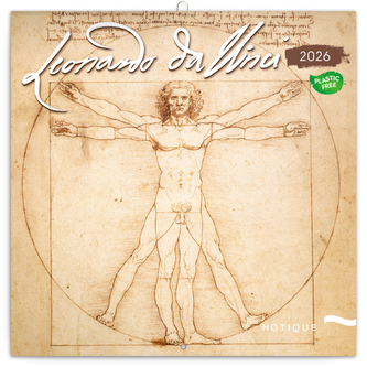 Kalendář 2026 poznámkový: Leonardo da Vinci 30 x 30 cm
