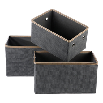 Koš látkový - skládací, šedý, cena za sadu 3 ks