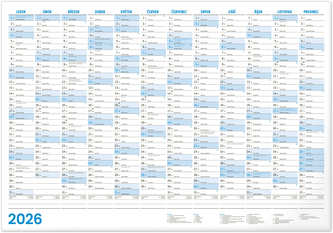 Kalendář 2026 Roční B1, 96,4 x 67 cm