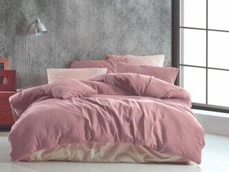 Francouzské mušelínové povlečení 200x200, 70x90cm růžové