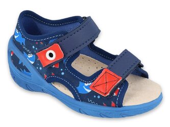 065P129 20 - SUNNY chlapecké sandálky modré, ryby 065P129_23