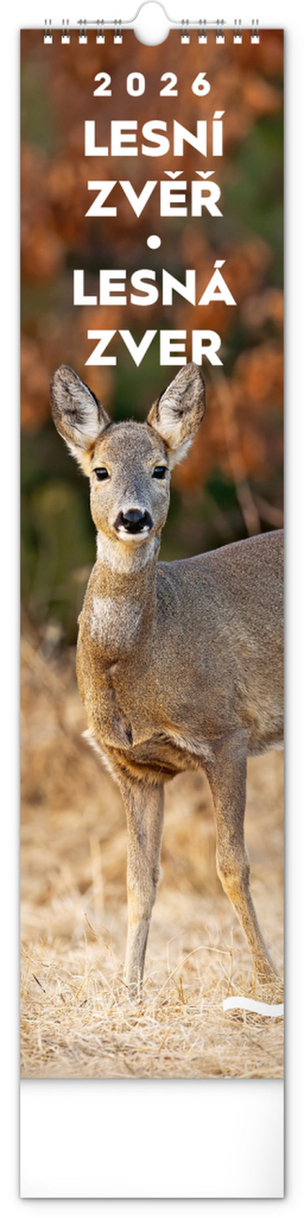 Kalendář 2026 nástěnný: Lesní zvěř - Lesná zver, 12 x 48 cm
