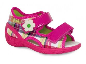 065X088 28 - SUNNY - sandálky Befado, růžové káro 065X088_28