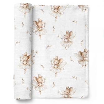 Luxusní osuška, plenka 110x110cm, bambusová, Myšky