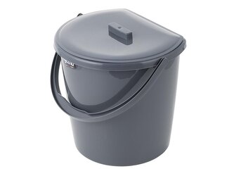 NÁSTĚNNÉ PLASTOVÉ VĚDRO S VÍKEM 11L TMAVĚ ŠEDÉ -BEN