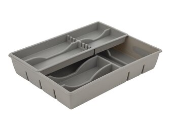 PLASTOVÁ VLOŽKA DO ZÁSUVKY DVOJITÁ SVĚTLE ŠEDÁ -BEN