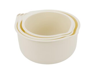 SADA PLASTOVÝCH MISEK. 3KS 17CM 19CM 22CM KRÉMOVÉ BARVY -BEN