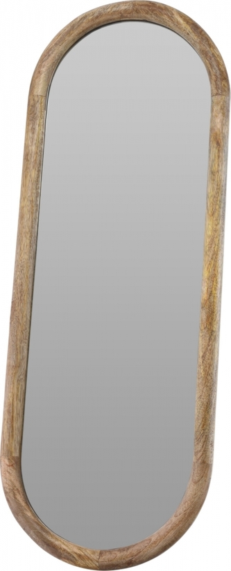 Oválné zrcadlo v dřevěném rámu z mango dřeva, 77,5 cm