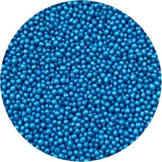 Cukrové perličky modré metalické 2mm 1kg - I LOVE CAKES