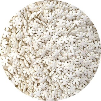 Cukrové zdobení bílé sněhové vločky 80g - I LOVE CAKES