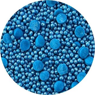 Cukrové zdobení metalizované modré konfety 1kg - I LOVE CAKES