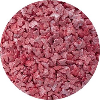 Cukrové zdobení červení metalický motýli 80g - I LOVE CAKES
