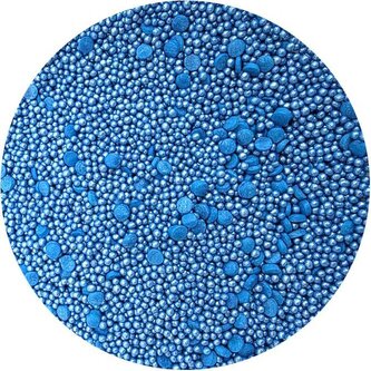 Cukrová zdobení metalické Modré konfety mix 80g - I LOVE CAKES