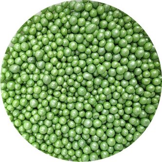 Cukrovo-rýžové perly zelené perleťové 5 mm 80g - I LOVE CAKES