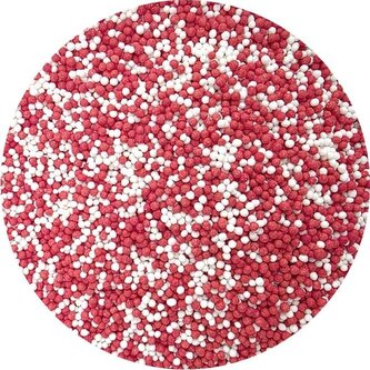 Cukrové perličky červeno-bílé 80g - I LOVE CAKES