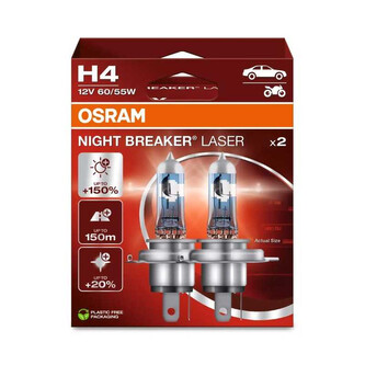 Autožárovky H4, 12V, 60/55W, Night Breaker Laser (2ks)