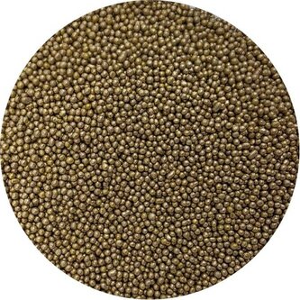 Cukrové perličky metalické tmavě zlaté 2mm 80g - I LOVE CAKES